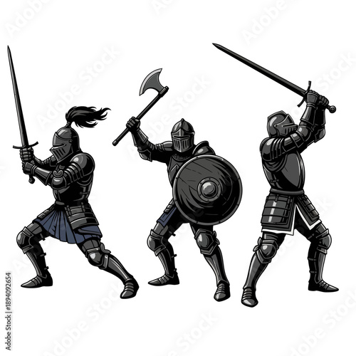 knight with sword and shield