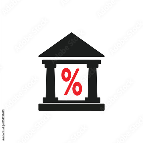 Wallpaper Mural Vector of bank with percent sign. Symbol of budget. Icon of banking rate.new symbol Torontodigital.ca