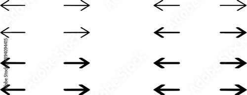 Directional Pathways: Array of arrows. Illustrating the duality of movement or choices, these directional indicators point in contrasting directions.