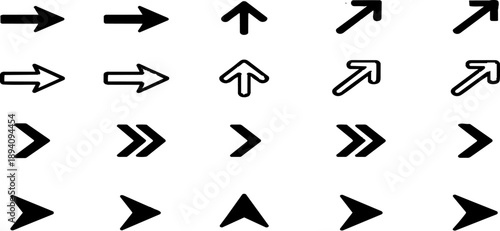Arrows: A collection of directional arrows in various styles, representing movement, choices, and guidance.  Perfect for conveying directions, navigation, and progress.