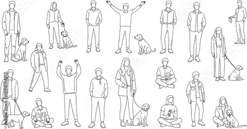 Diverse collection of professional business people office teams travelers with luggage musicians and active friends for corporate and lifestyle concepts