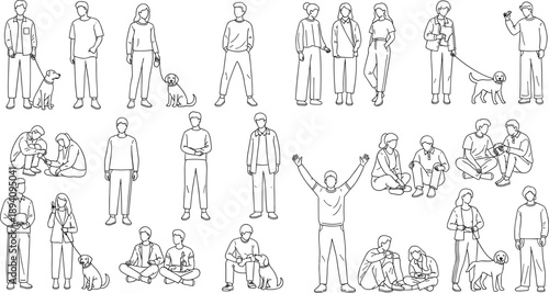 Diverse collection of professional business people office teams travelers with luggage musicians and active friends for corporate and lifestyle concepts