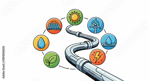 Renewable Energy Sources Pipeline Concept.