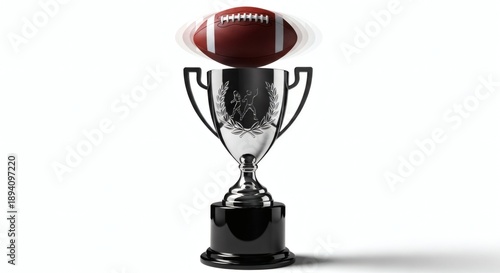 Victorious Super Bowl Trophy on White Background