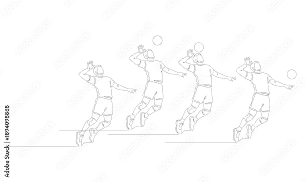 Fototapeta premium Smash style in volleyball with an Line Continues_26