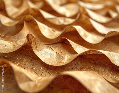 Wallpaper Mural Abstract macro view of rippling, dry, golden-brown organic material with textured surfaces. Torontodigital.ca