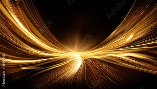 Golden Light Trails Creating Dynamic Wavy Motion