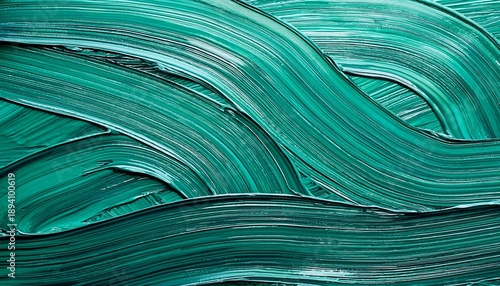 Abstract Teal Green Paint Brush Strokes Background