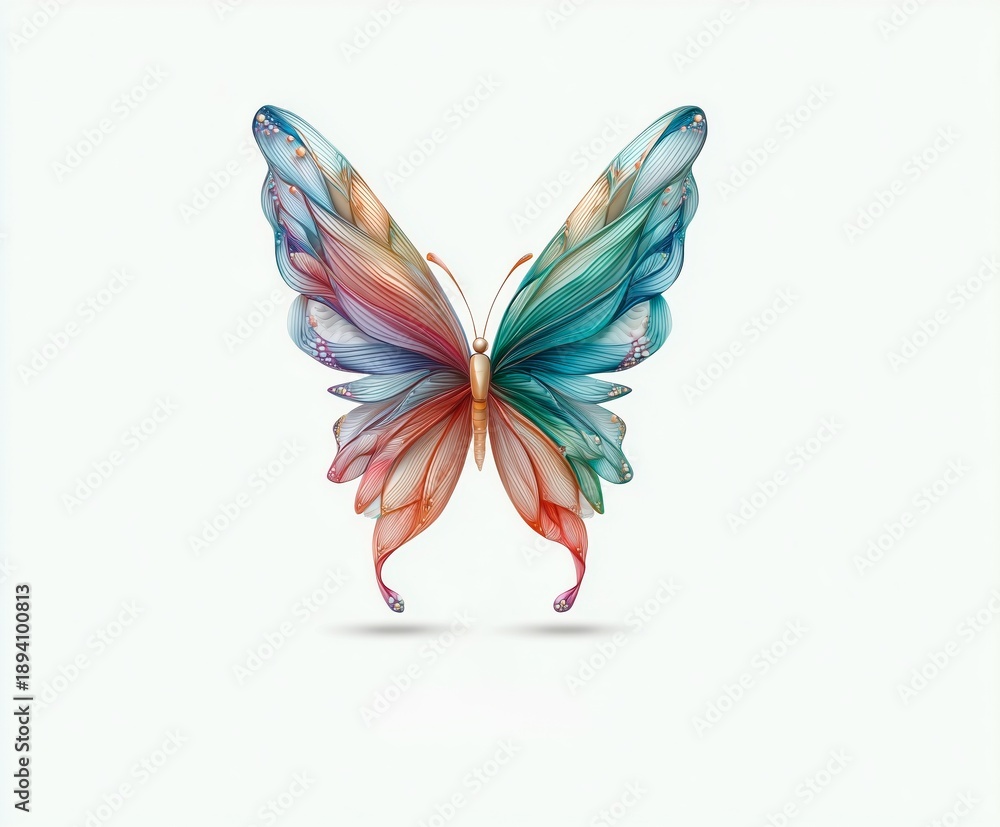 Obraz premium Creative logo design featuring butterfly wings for Women's Day celebration on March 8, symbolizing spring and renewal