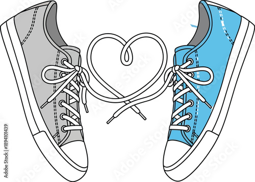 Two sneakers forming a heart