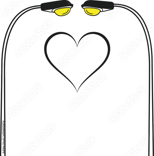 Heart-shaped headphones