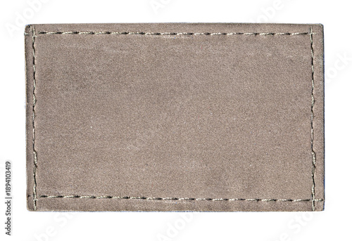 Obraz na plátně Blank suede patch with exposed stitching, transparent background