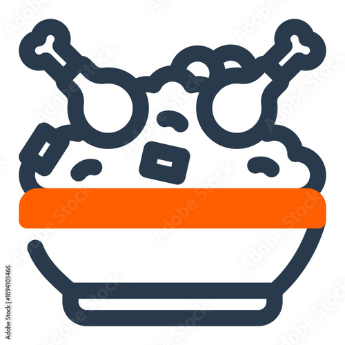 Traditional Pakistani biryani rice dish food icon