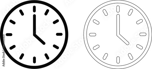 Clocks showing time side by side in black and white