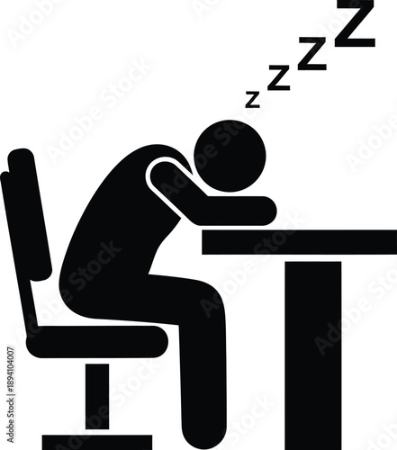 Person sleeping at desk feeling tired and drowsy at work