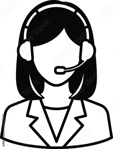 Customer service representative wearing a headset