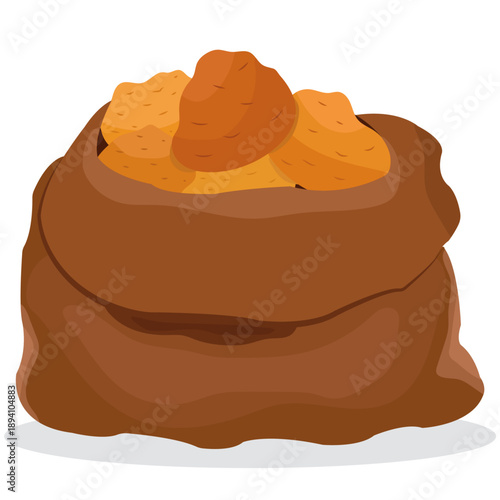 potatoes in a sack vector.