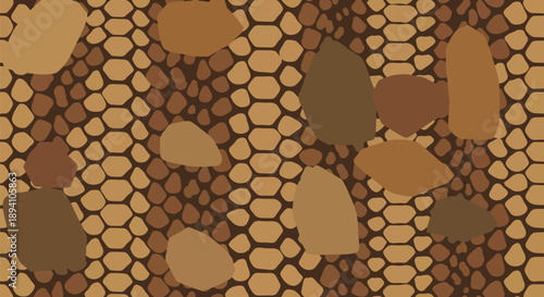 Modern vector wallpaper inspired by snake skin texture with geometric scale patterns and abstract desert background, stylish reptile design for fashion, decor, and digital surfaces