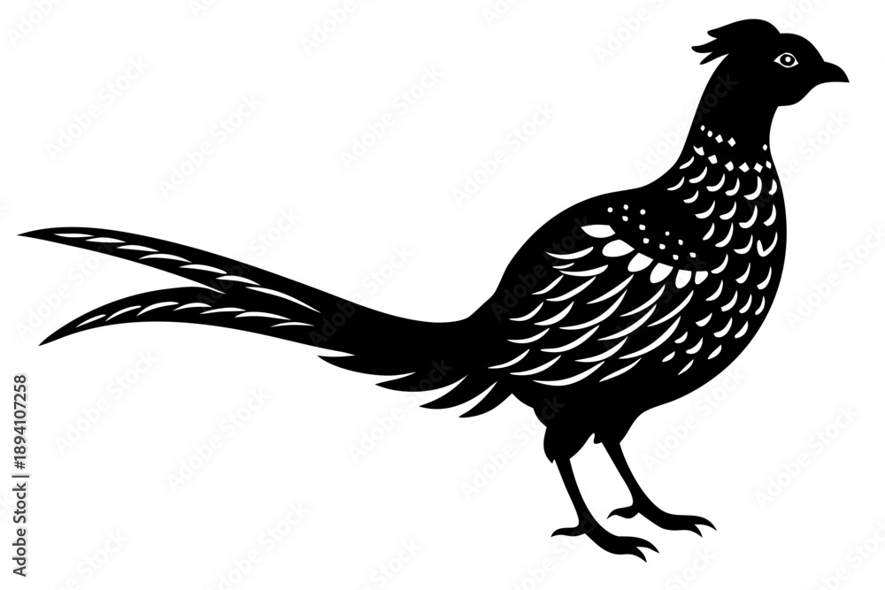 Fototapeta premium Pheasant Bird silhouette vector, Pheasant black symbol.Pheasant bird icon 