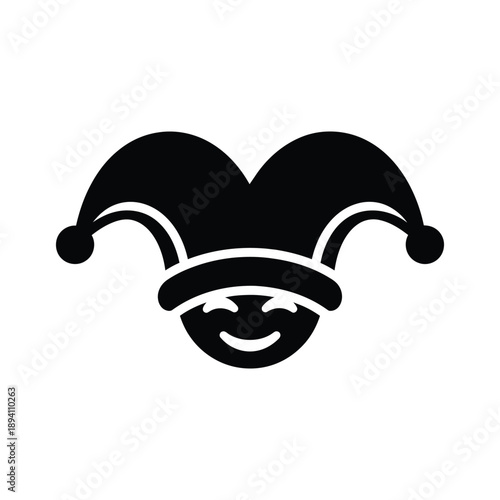 Jester's silhouette logo on white background