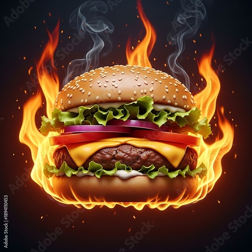 Fiery Burger - A Delicious Inferno of Flavor and Heat.
