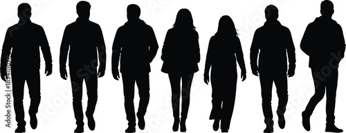 Successful businessman in white suit and red tie standing confidently in flat vector minimalist style isolated on black background background