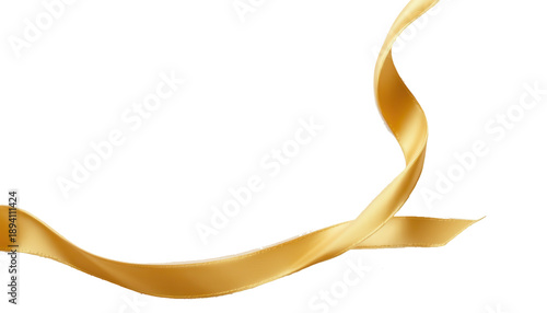Golden Ribbon: A flowing golden ribbon floats gracefully, its curves and contours creating an elegant and ethereal visual.