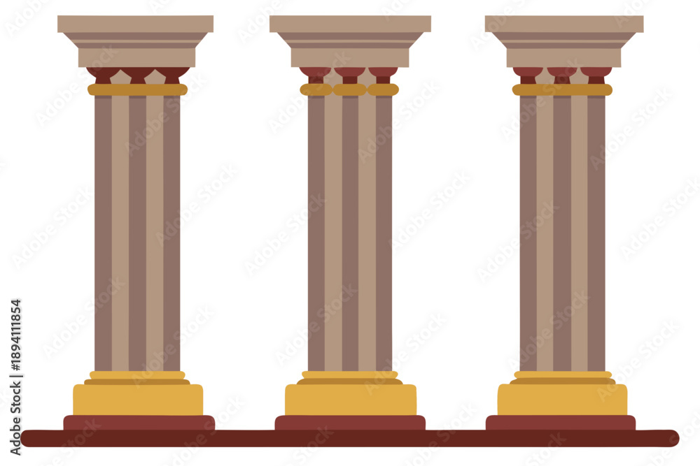 Obraz premium Antique Stone Pillar Set with Detailed Bases and Capitals