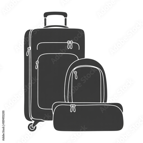 Suitcase with luggage ready for travel, representing vacations, business trips, and journeys. Ideal for tourism, packing, and transportation concepts with a clean travel theme.