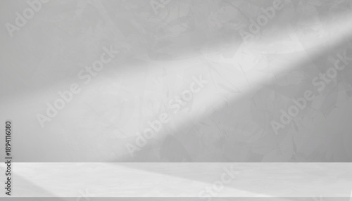 Wall cement background with Grey floor display mock up.3d Studio room with empty gray marble rough surface.Vector backdrop Minimal modern gallery with loft pattern granite shelf for interior exhibitio