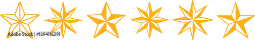 Star vector icons. Set of star symbols isolated.