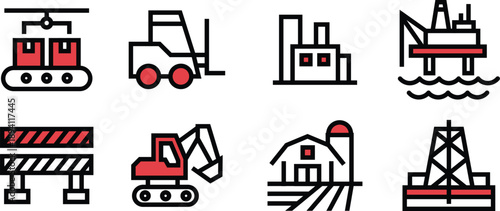 Icon Pack renovation, build, housing, logistics, box for Website, Applications and Digital Products