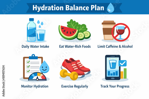 Hydration balance plan: tips for daily water intake and healthy lifestyle choices