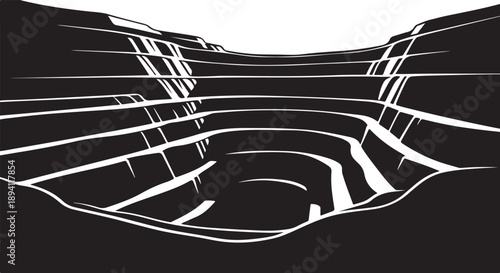 Futuristic abstract illustration of a maze or labyrinth design