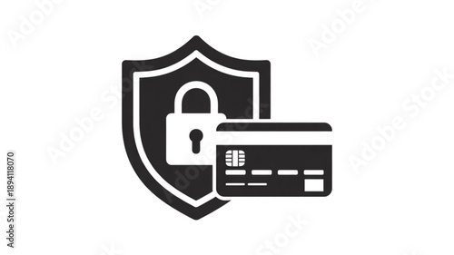 A clean and modern vector illustration of a credit card designed with a flat, minimalist style. The illustration features smooth lines, balanced proportions,