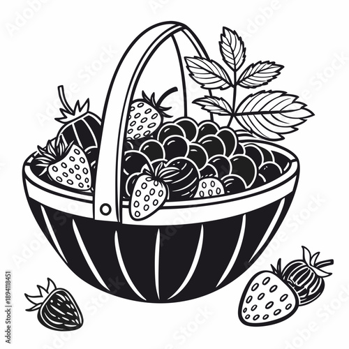 Fruit Basket Still Life Illustration