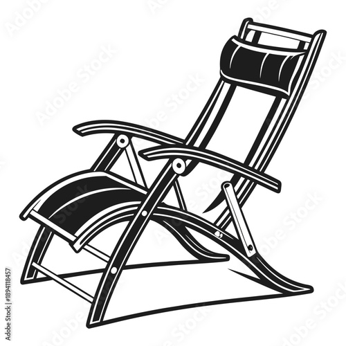 Vintage Wooden Rocking Chair Illustration
