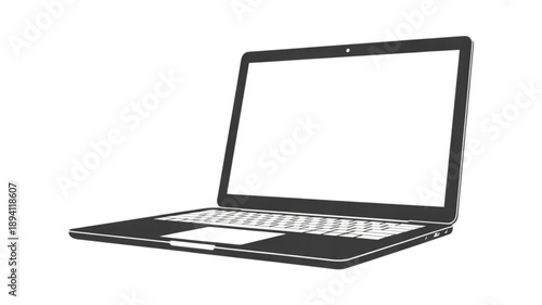 Modern Laptop Isolated on White represents innovation, productivity, and contemporary digital design presented in a clean and minimal style.