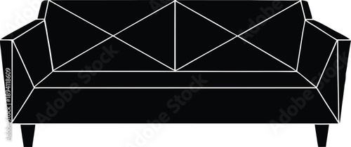 Minimal vector silhouette of geometric sofa modern living room furniture icon Vector illustration