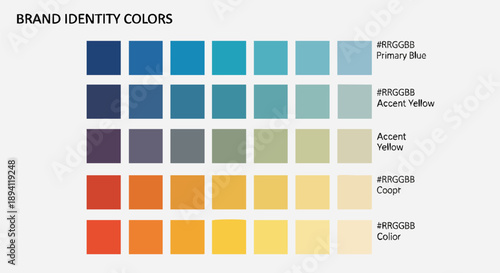 Brand Identity Color Palette Swatches with Hex Codes