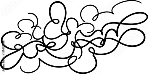 Abstract Black Swirls and Loops Vector Design Element