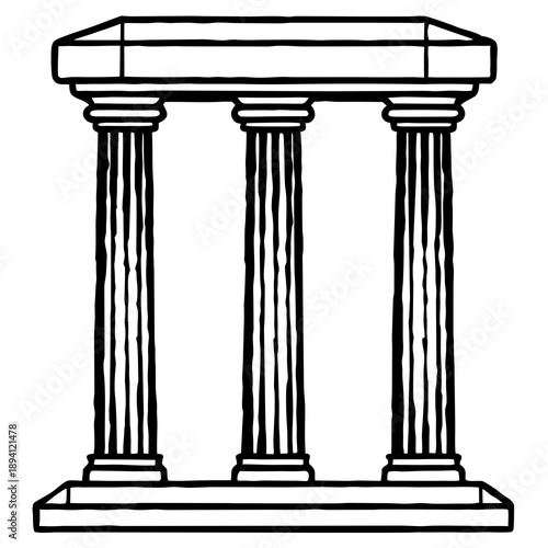 Historic Temple Columns with Weathered Stone Finish