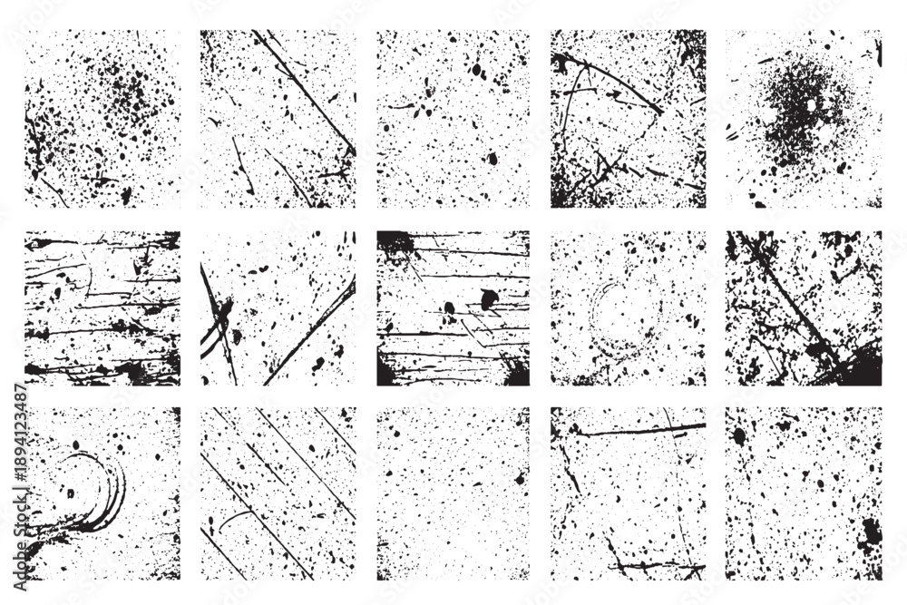 Obraz premium Extensive Grunge Texture Pack with Fine Grit Splatters Scratches and Ink Stains