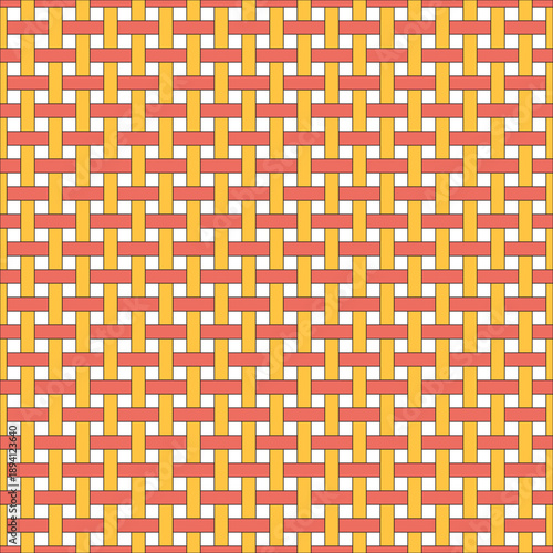 Illustration of vibrant geometric pattern with red, orange, and yellow hues