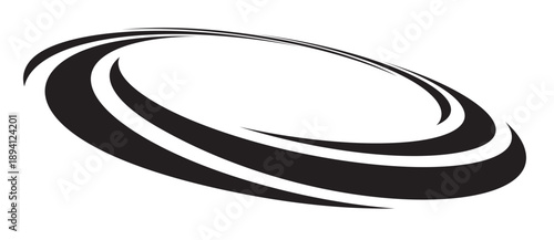 Abstract optical illusion with black wavy lines on white background. Minimalist dynamic design with perspective symbolizing speed, rotation, and fluidity. Ideal for tech, branding, or UI concepts.