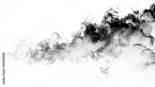 Canvastavla Smoke swirls on transparent background creating a flowing pattern during the day
