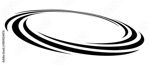 Abstract optical illusion with black wavy lines on white background. Minimalist dynamic design with perspective symbolizing speed, rotation, and fluidity. Ideal for tech, branding, or UI concepts.