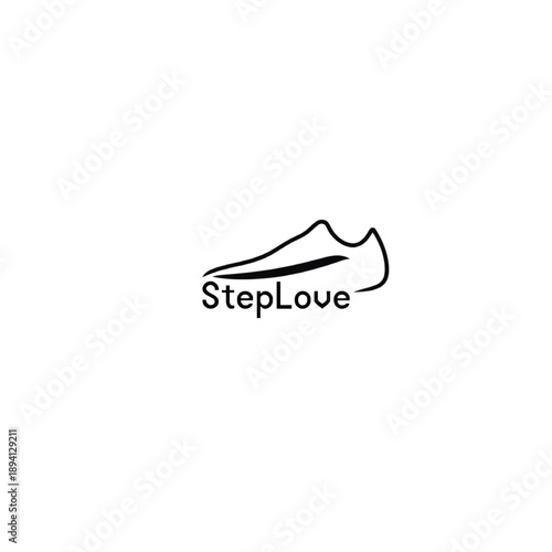 Modern shoe brand logo with sleek design and StepLove text