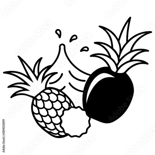 Tropical Fruit Burst with Pineapple Mango Papaya and Coconut Water