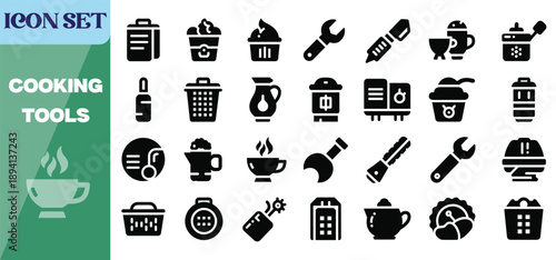 Kitchenware Food and Beverage Solid Glyph Icons for Restaurant and Home